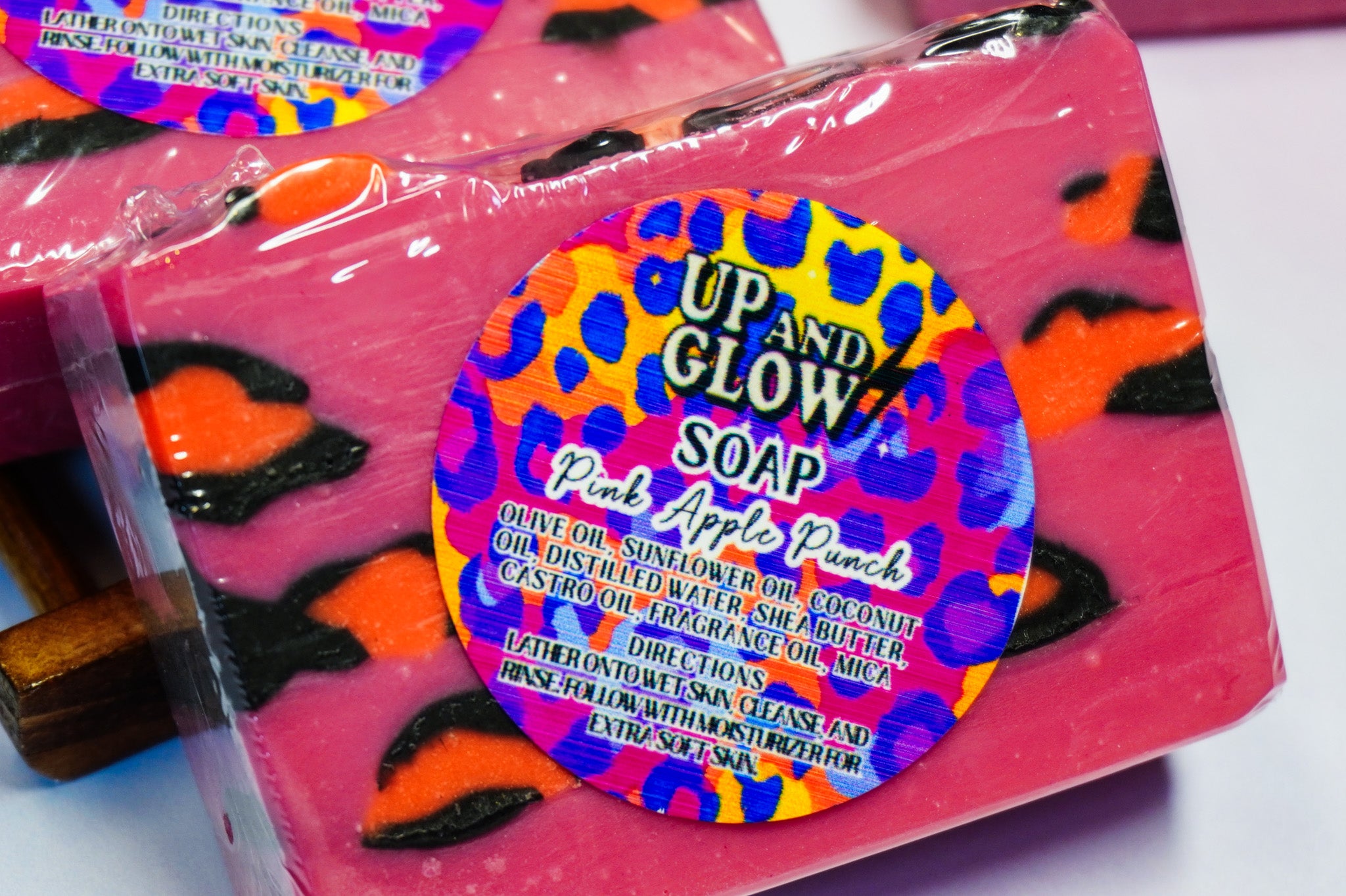 Lisa Frank inspired Leopard Soap - Pink Apple Punch